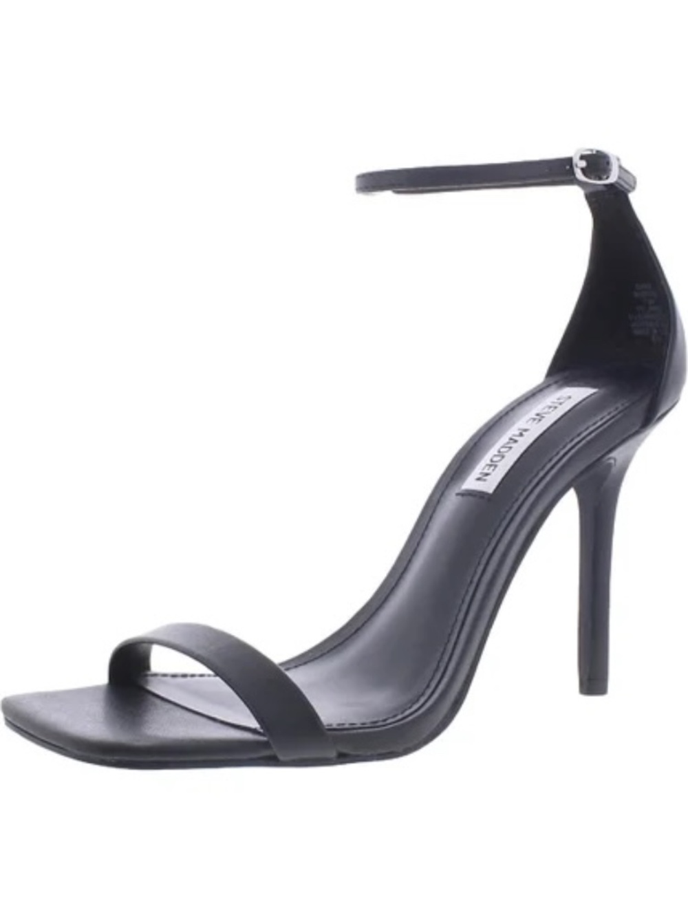 Shaye Black Leather Strappy Sandals, Steve Madden, US 6.5M